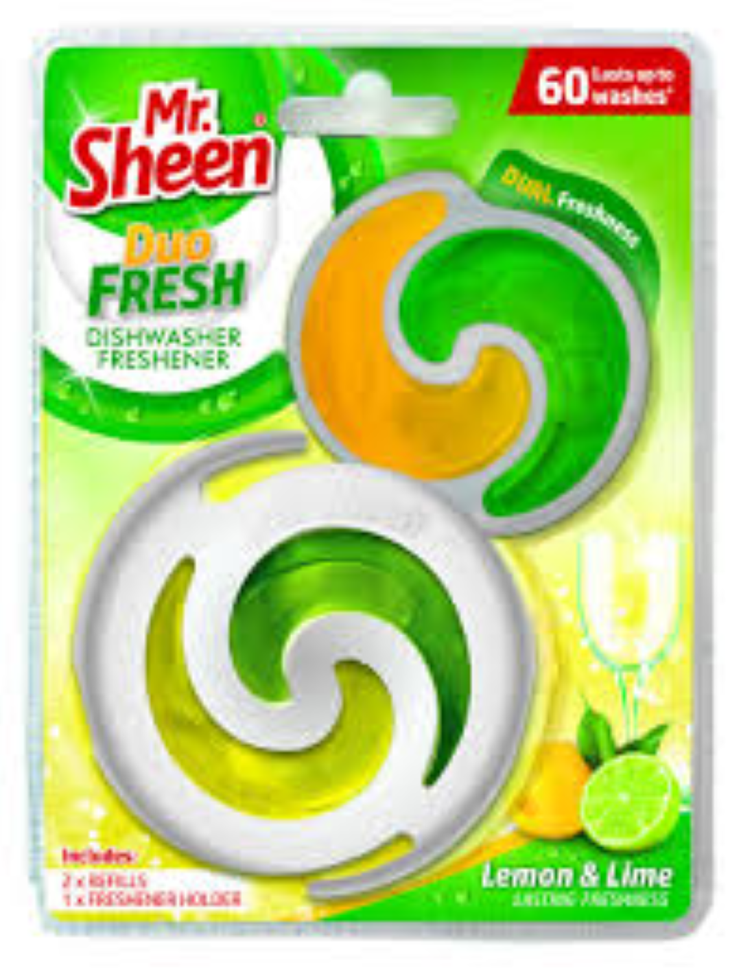 MR.SHEEN DUO S/WASHER FRESHNER LEMON LIME
